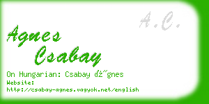 agnes csabay business card